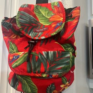 Hawaiian Red Tropical Island Aloha Wear Backpack / Bag